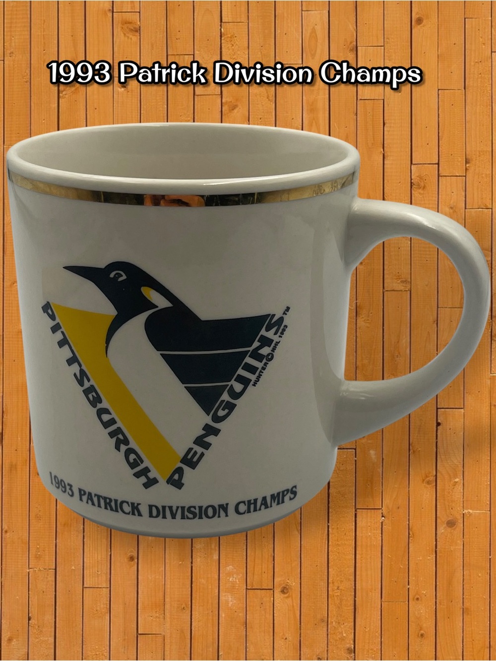 VTG 1993 Pittsburgh Penguins Patrick Division Champs Coffee Mug NHL Hockey